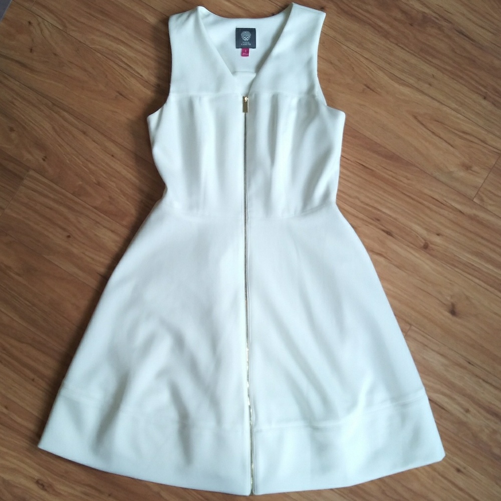 Vince Camuto White Fit & Flare Dress